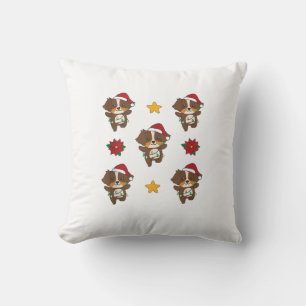 Australian Shepherd Merry Christmas Winter Dogs Ch Throw Pillow