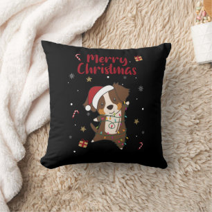 Australian Shepherd Merry Christmas Winter Throw P Pillow