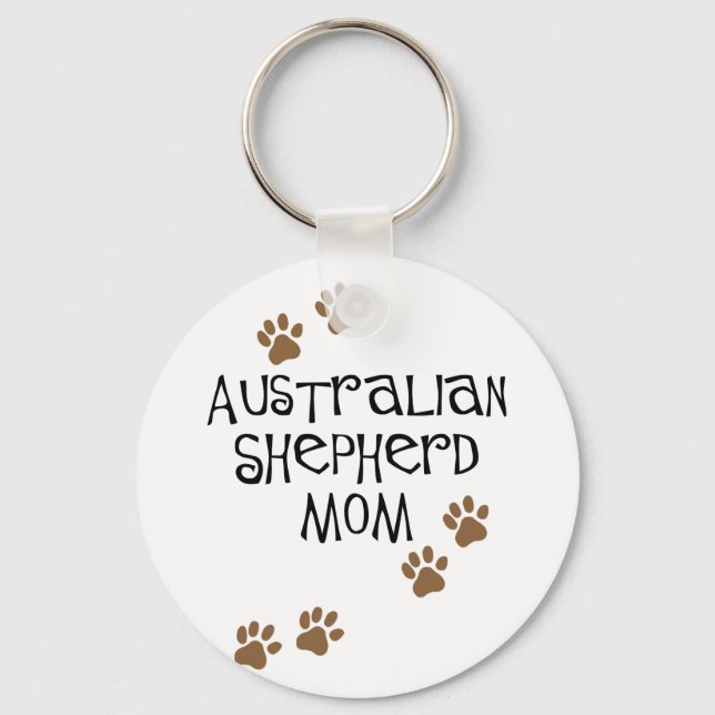 Australian Shepherd Mom Keychain (Front)