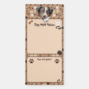 Australian Shepherd Mom Notes Paws & Reflect Magnetic Notepad