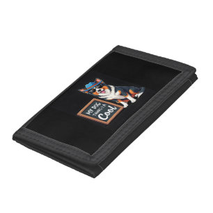 Australian Shepherd My Dog Thinks I'm Cool For Dog Tri-fold Wallet