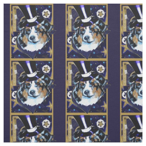 AUSTRALIAN SHEPHERD - NEW YEARS DAY FABRIC