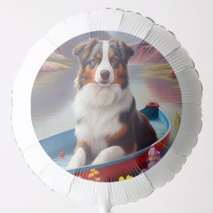 Australian Shepherd on Paddle: A Scenic Adventure Balloon