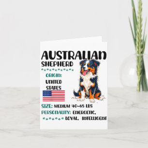 Australian Shepherd Origin Funny Aussie Dog Lover  Card