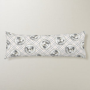 Australian Shepherd Painting Blue Merle Dog Art Body Pillow