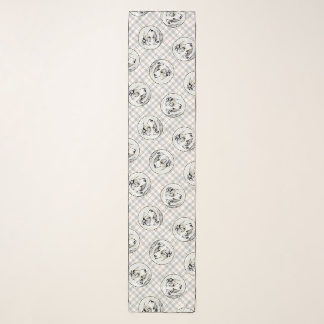 Australian Shepherd Painting Blue Merle Dog Art Scarf (Front)