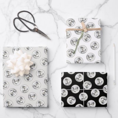 Australian Shepherd Painting Blue Merle Dog Art Wrapping Paper Sheets