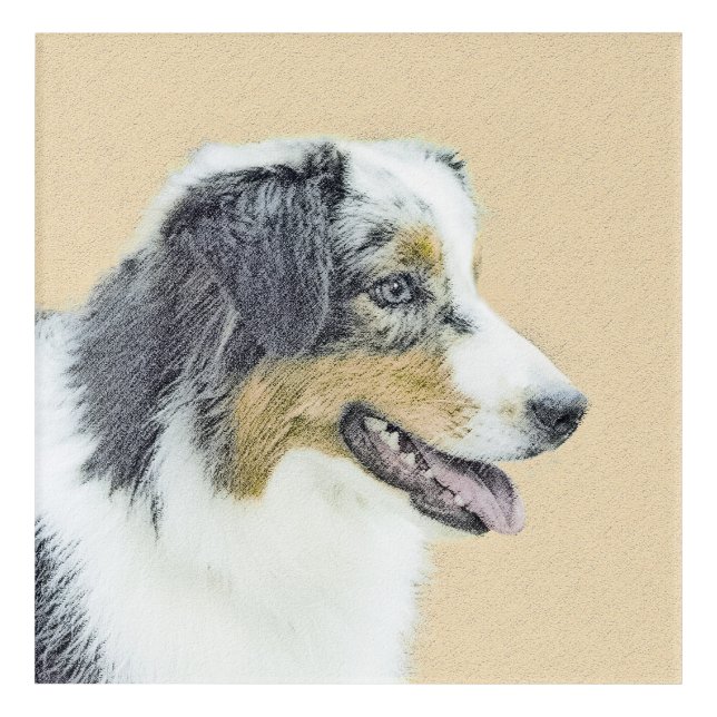 Australian Shepherd Painting - Original Dog Art (Front)