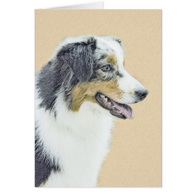 Australian Shepherd Painting - Original Dog Art (Front)
