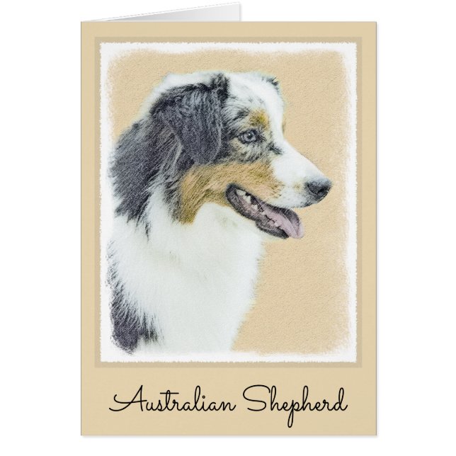 Australian Shepherd Painting - Original Dog Art (Front)