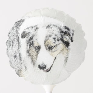 Australian Shepherd Painting - Original Dog Art Balloon