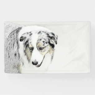 Australian Shepherd Painting - Original Dog Art Banner