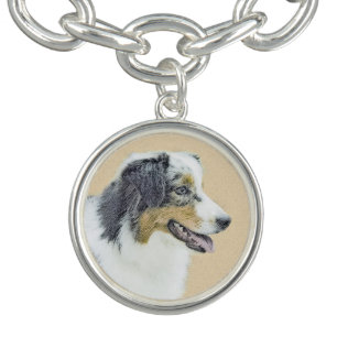 Australian Shepherd Painting - Original Dog Art Bracelet