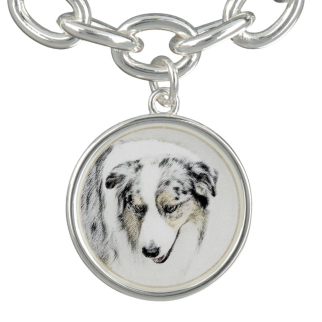 Australian Shepherd Painting - Original Dog Art Bracelet (Design)