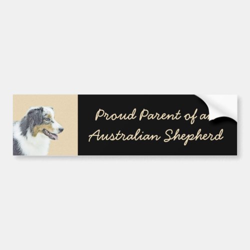 Australian Shepherd Painting _ Original Dog Art Bumper Sticker