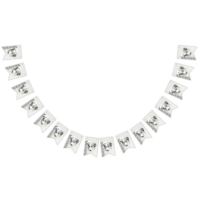 Australian Shepherd Painting - Original Dog Art Bunting Flags (All)