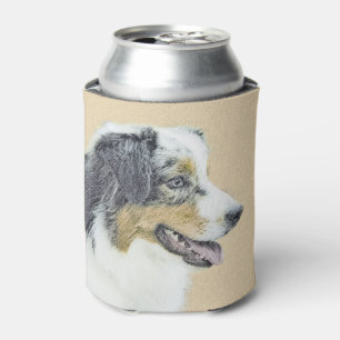 Australian Shepherd Painting - Original Dog Art Can Cooler