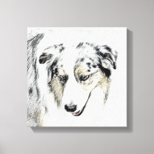 Australian Shepherd Painting _ Original Dog Art Canvas Print