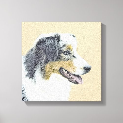 Australian Shepherd Painting _ Original Dog Art Canvas Print