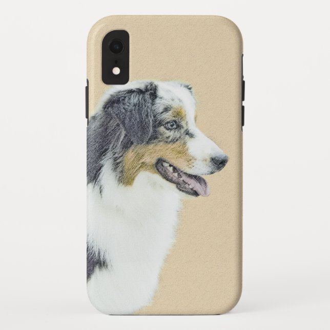 Australian Shepherd Painting - Original Dog Art Case-Mate iPhone Case (Back)