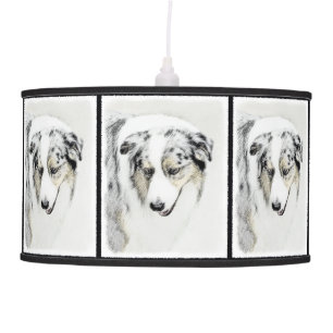 Australian Shepherd Painting - Original Dog Art Ceiling Lamp