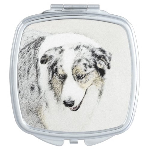Australian Shepherd Painting _ Original Dog Art Compact Mirror