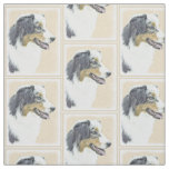 Australian Shepherd Painting - Original Dog Art Fabric
