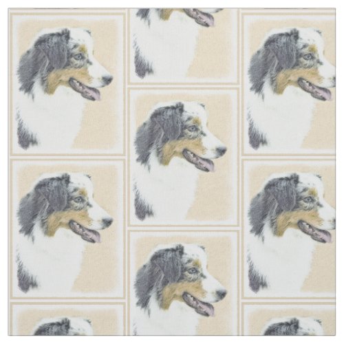 Australian Shepherd Painting _ Original Dog Art Fabric
