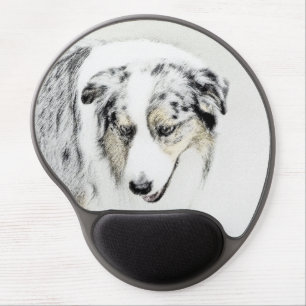 Australian Shepherd Painting - Original Dog Art Gel Mouse Pad