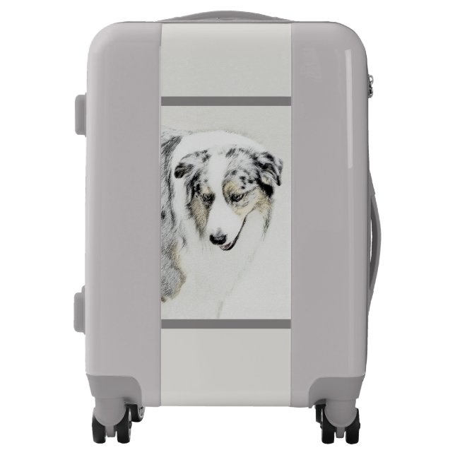Australian Shepherd Painting - Original Dog Art Luggage (Front)