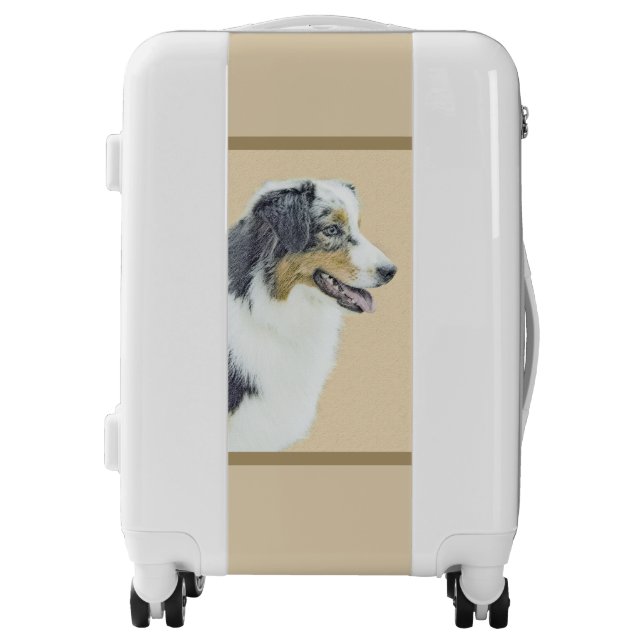 Australian Shepherd Painting - Original Dog Art Luggage (Front)