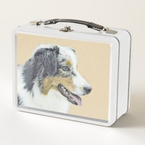 Australian Shepherd Painting _ Original Dog Art Metal Lunch Box
