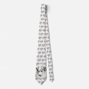 Australian Shepherd Painting - Original Dog Art Neck Tie