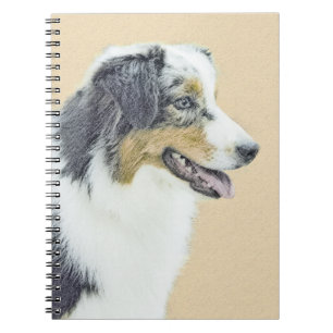 Australian Shepherd Painting - Original Dog Art Notebook