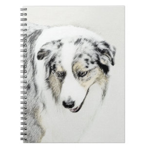 Australian Shepherd Painting - Original Dog Art Notebook