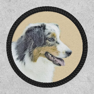 Australian Shepherd Painting - Original Dog Art Patch