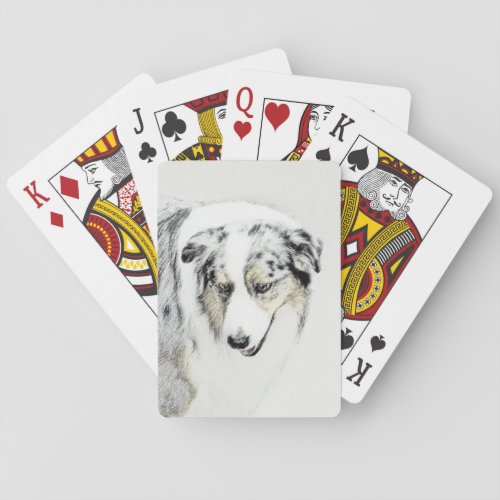 Australian Shepherd Painting _ Original Dog Art Playing Cards
