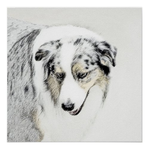 Australian Shepherd Painting _ Original Dog Art Poster