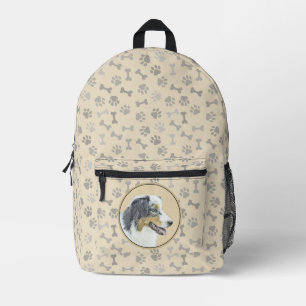 Australian Shepherd Painting - Original Dog Art Printed Backpack
