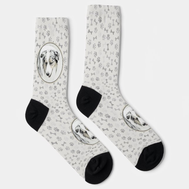 Australian Shepherd Painting - Original Dog Art Socks (Right)