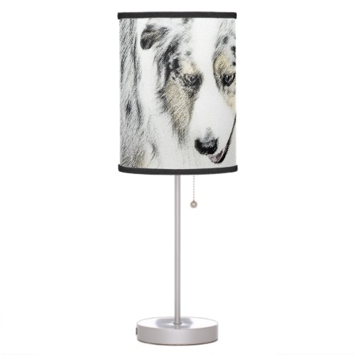 Australian Shepherd Painting _ Original Dog Art Table Lamp