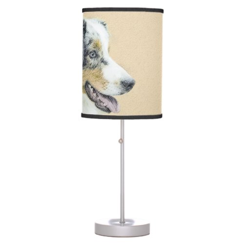 Australian Shepherd Painting _ Original Dog Art Table Lamp