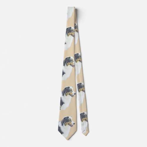 Australian Shepherd Painting _ Original Dog Art Tie