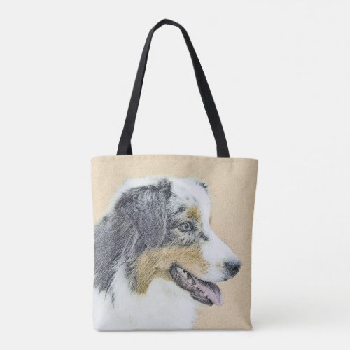 Australian Shepherd Painting _ Original Dog Art Tote Bag