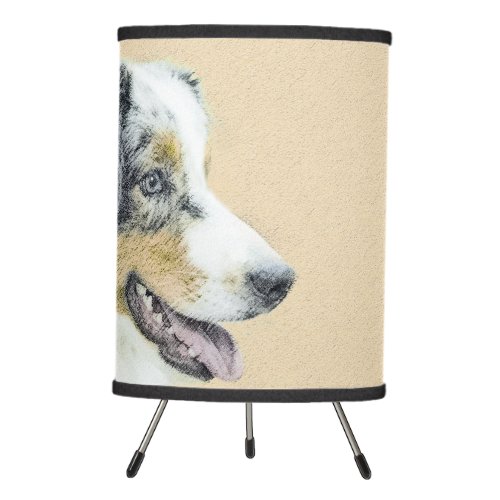 Australian Shepherd Painting _ Original Dog Art Tripod Lamp