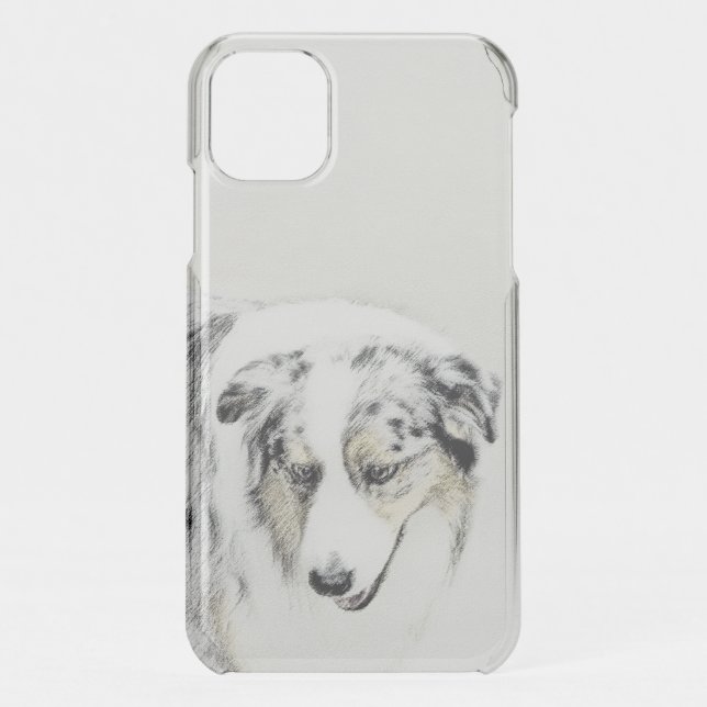 Australian Shepherd Painting - Original Dog Art Uncommon iPhone Case (Back)