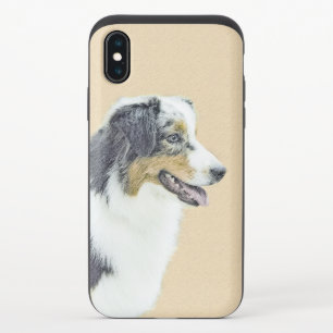 Australian Shepherd Painting - Original Dog Art iPhone X Slider Case