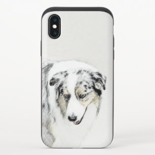 Australian Shepherd Painting - Original Dog Art iPhone X Slider Case