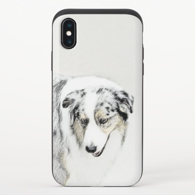 Australian Shepherd Painting - Original Dog Art Uncommon iPhone Case (Back)