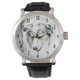 Australian Shepherd Painting - Original Dog Art Watch